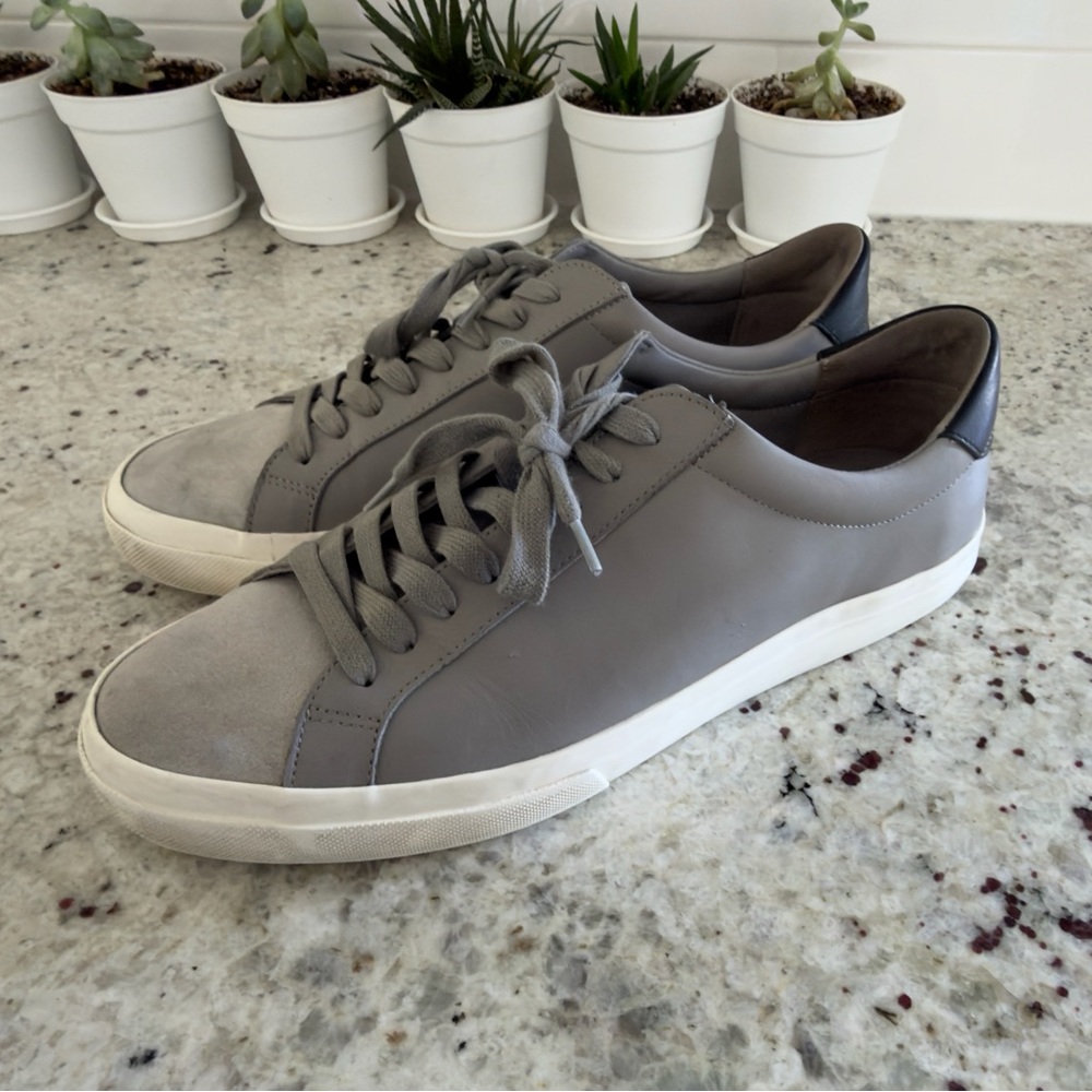 Vince‎ Men’s Gray Leather & Suede Sneakers EU 44 / US 10